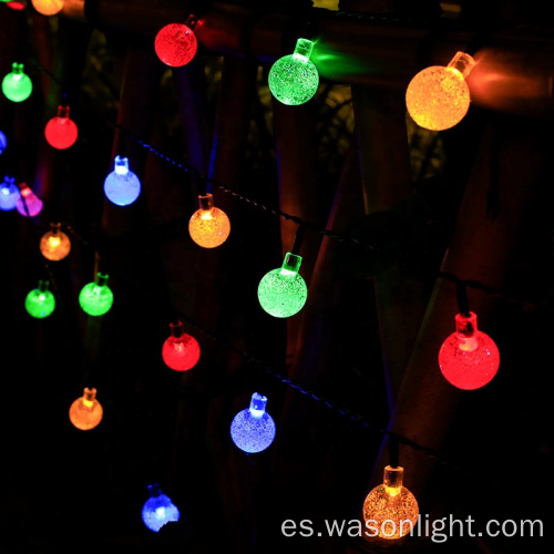 30 LED 21 pies Luz de cuerda impermeable de 21 pies Luz de hada de hadas al aire libre Iluminación decorativa de bola de cristal para la fiesta en el hogar del jardín del jardín